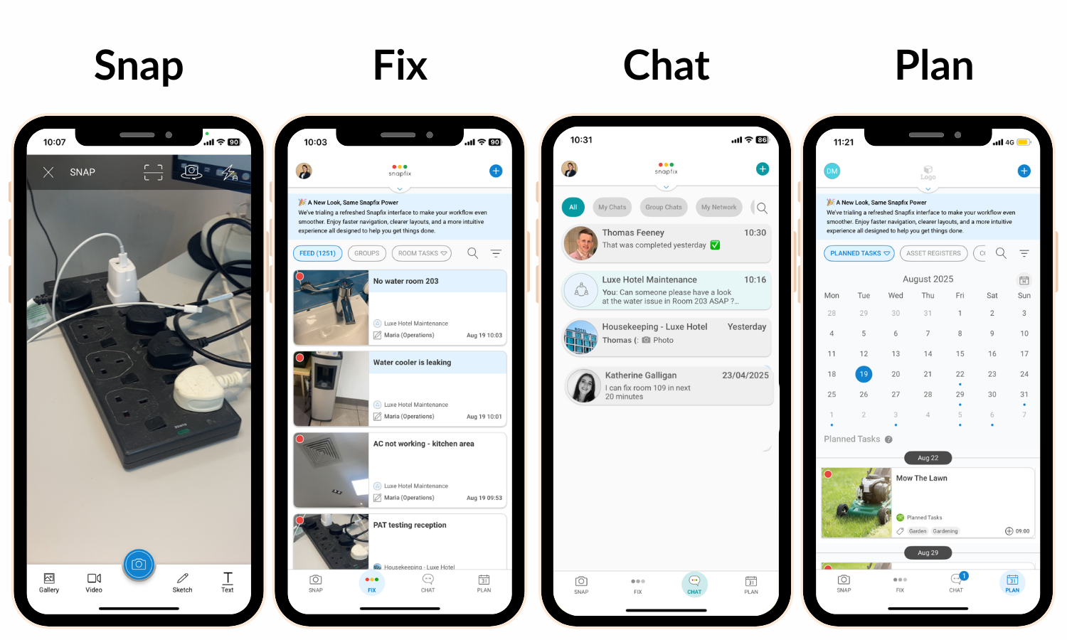 new Snapfix interface