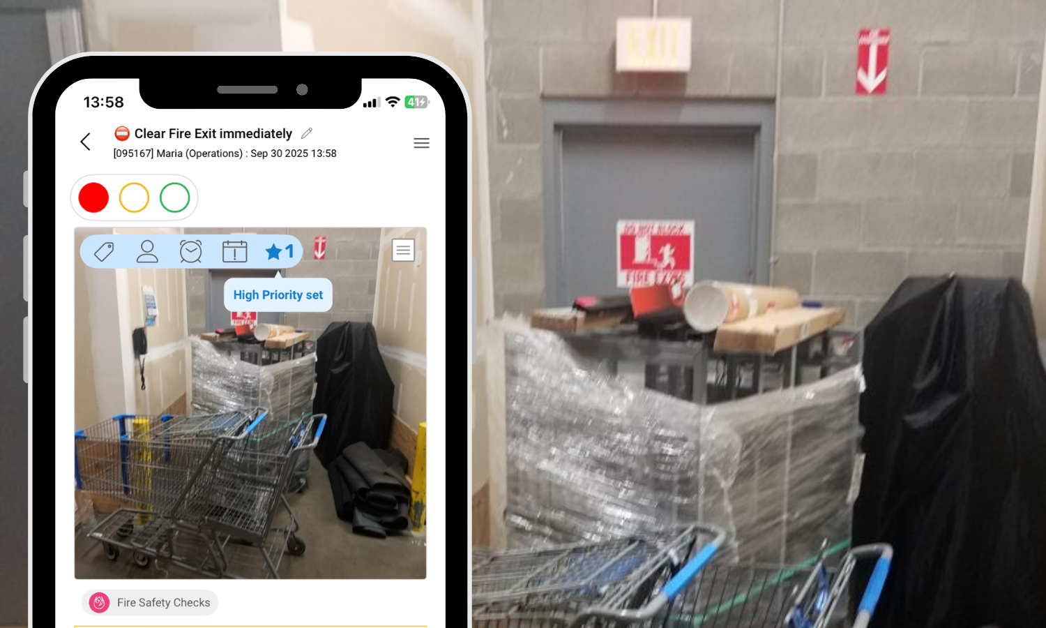 Using Snapfix to log safety hazard