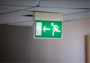 TEST FIRE SAFETY EXIT SIGNS