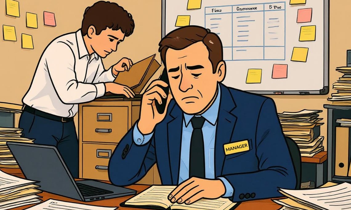 Hotel general manager overwhelmed during compliance audit