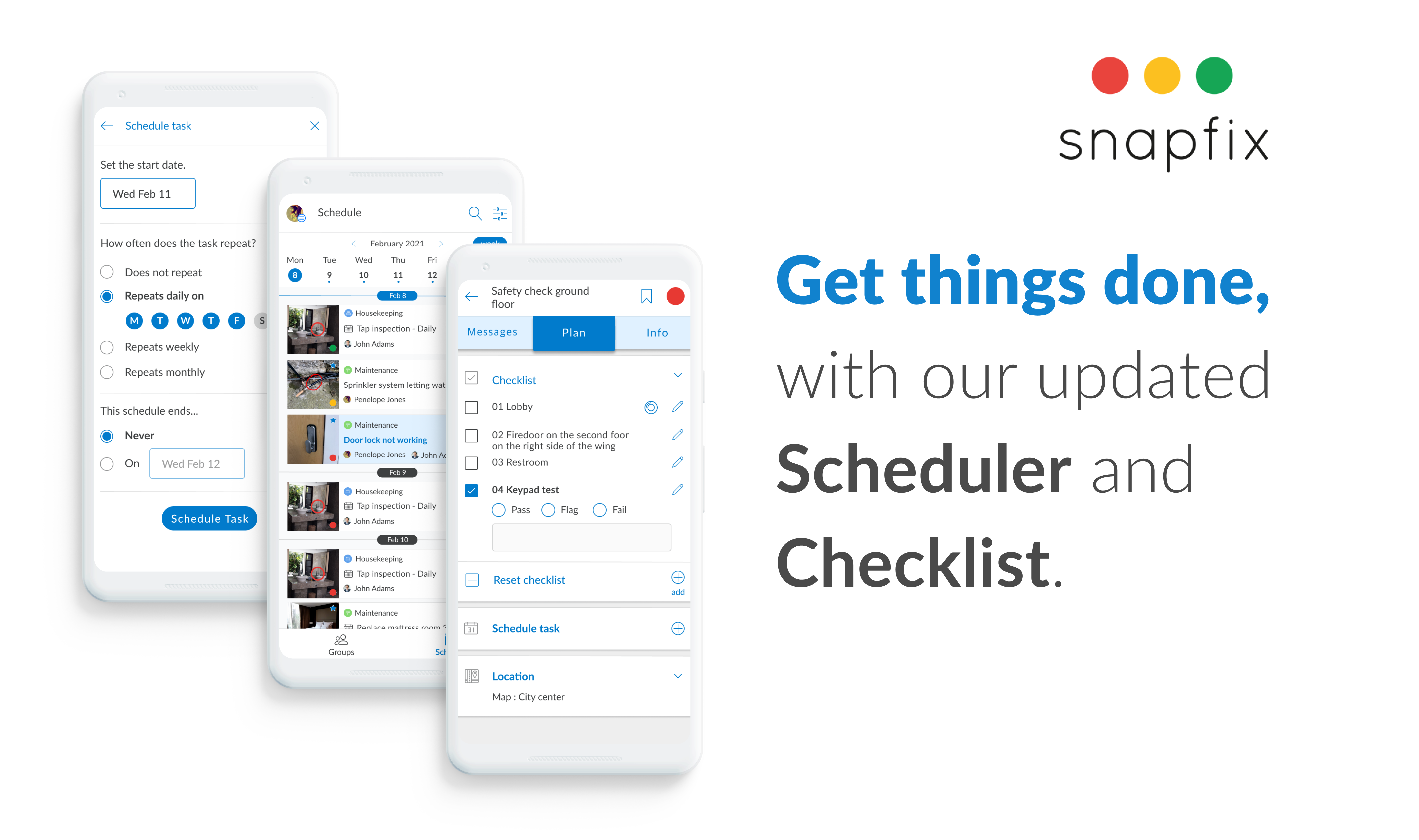 Snapfix Introduces Checklist And Scheduling Features.